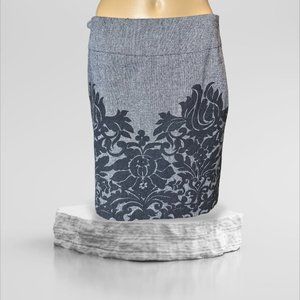 Rafaella Pencil Tweed Skirt Size 6P Gray Black Wool Lined High Rise Knee Length